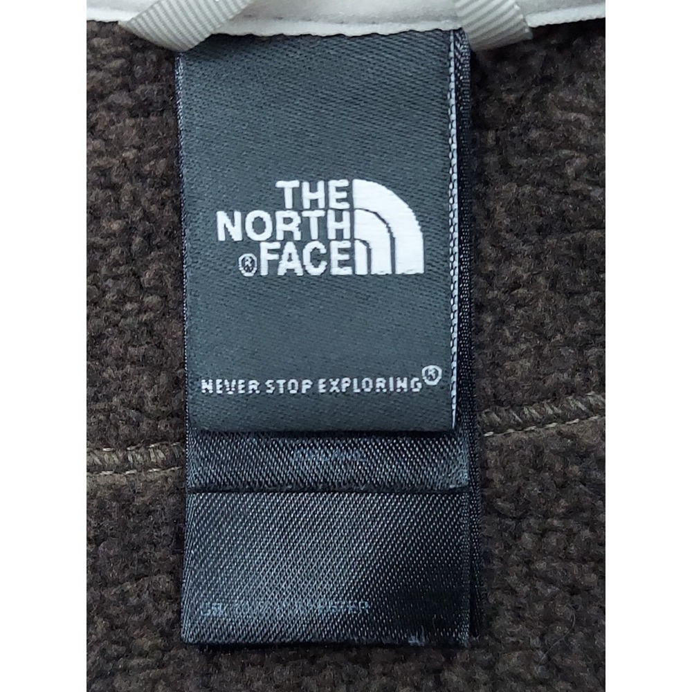 THE NORTH FACE Jacket Womens Small Brown Full Zip Mock Neck Pockets Fleece Logo - Picture 3 of 13